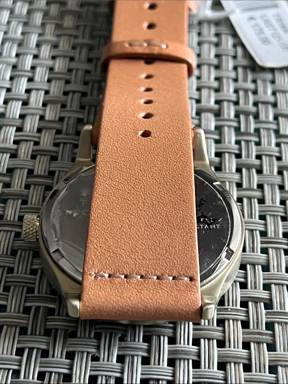 Tan Leather Strap Watch with Cream Dial